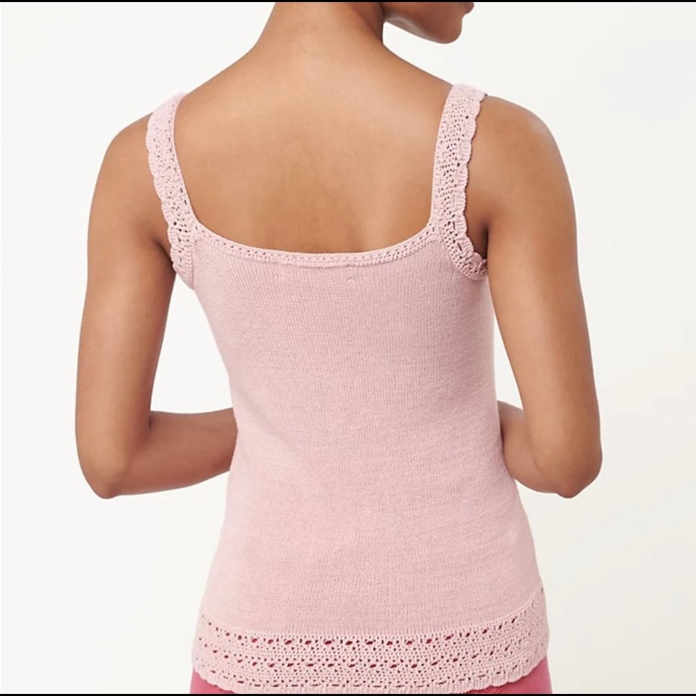 Loft Pink Crochet Sweater Tank - Picture 2 of 5